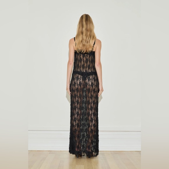 Maison Essentiele Black Floral Lace Maxi Dress NWT - Picture 2 of 7